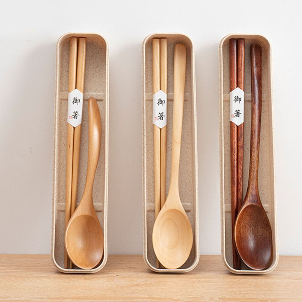 Picnic With Box Wooden Chopsti - огляд і ціна Bamboo Cutlery Travel