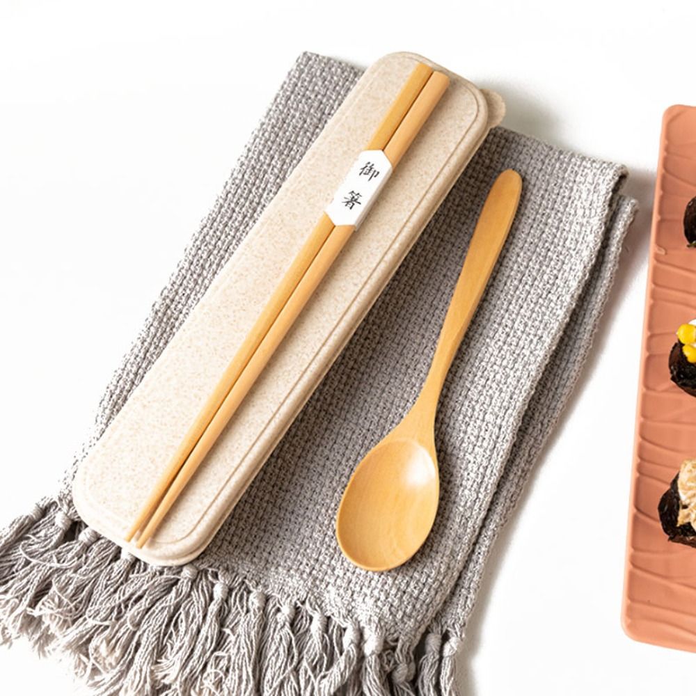 Picnic With Box Wooden Chopsti - огляд і ціна Bamboo Cutlery Travel