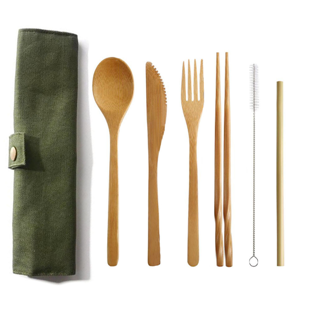 Reusable Bamboo Cutlery Set Ba - огляд і ціна Bamboo Cutlery Travel