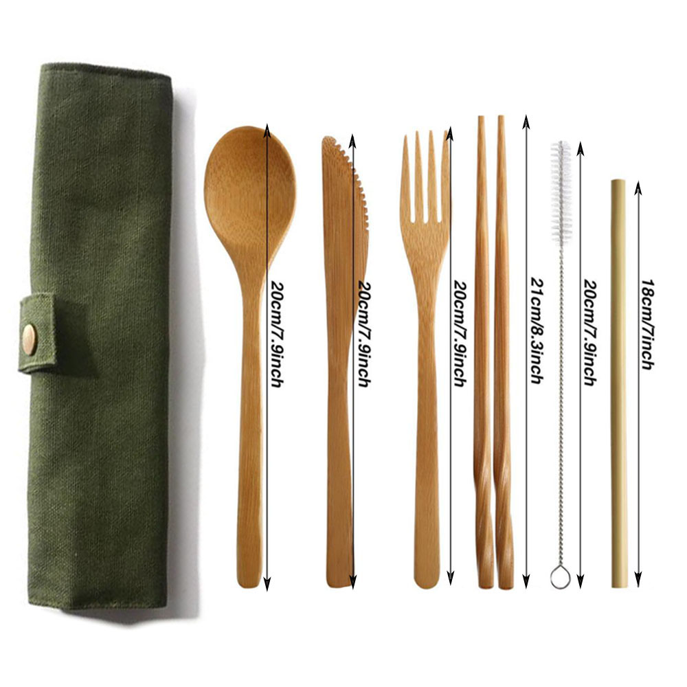 Reusable Bamboo Cutlery Set Ba - огляд і ціна Bamboo Cutlery Travel