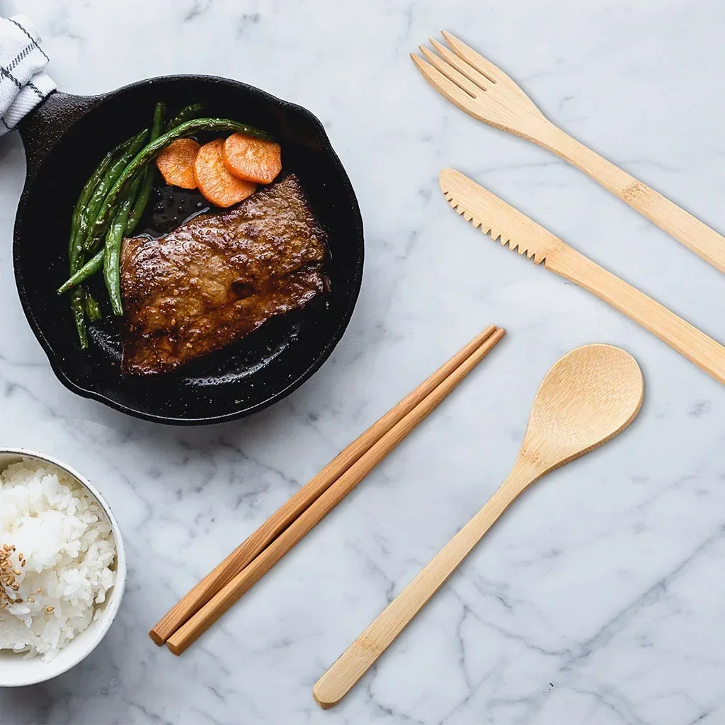 Reusable Bamboo Travel Cutlery - огляд і ціна Bamboo Cutlery Travel