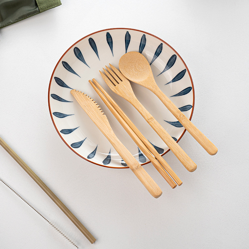 Bamboo Travel Tableware Reusab - огляд і ціна Bamboo Cutlery Travel